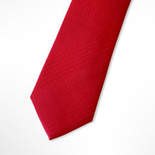 Load image into Gallery viewer, Red Glen Check With Geometric Pattern Silk Tie – Skinny 60mm