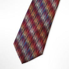 Load image into Gallery viewer, Iridescent Pattern With Red/Blue/Yellow/White Colourful Stripes Silk Tie – Regular 85mm