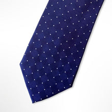 Load image into Gallery viewer, Blue Glen Check With White Pin Dots Silk Tie – Regular 80mm