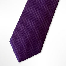 Load image into Gallery viewer, Violet Micro Check With Dark Purple Geometric Silk Tie – Regular 80mm