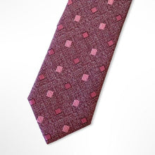 Load image into Gallery viewer, Pale Lavender Pattern With Light Pink Geometric Silk Tie – Skinny 60mm