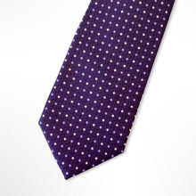 Load image into Gallery viewer, Dark Purple Micro Check With Purple Bowtie and Light Purple/White Rhombus Silk Tie – Regular 80mm