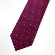 Load image into Gallery viewer, Lavender Purple Twill With White Pin Dots Silk Tie – Skinny 65mm