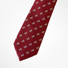 Load image into Gallery viewer, Wine Red Pattern With Grey Horse Silk Tie – Regular 80mm