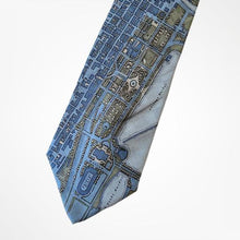 Load image into Gallery viewer, Light Blue Pattern With Equestrian Centre Silk Tie – Regular 100mm