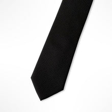 Load image into Gallery viewer, Black Pin Dots Silk Tie – Skinny 65mm