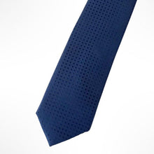 Load image into Gallery viewer, Navy Grenadine With Blue Square Silk Tie – Skinny 60mm