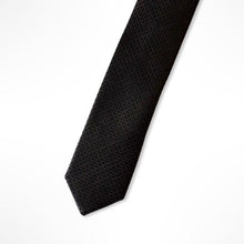 Load image into Gallery viewer, Black Micro Check Silk Tie – Slim 50mm