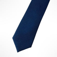 Load image into Gallery viewer, Navy Knit Silk Tie – Skinny 60mm