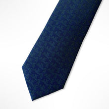 Load image into Gallery viewer, Blue Floral With Green Flower Silk Tie – Skinny 70mm