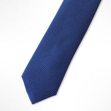 Load image into Gallery viewer, Blue Micro Check Silk Tie – Skinny 70mm