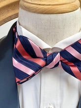 Load image into Gallery viewer, Navy with Pink Twill Bow Tie