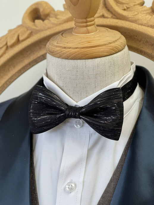 Cyber Navy With Silver Wire Classic Bow Tie