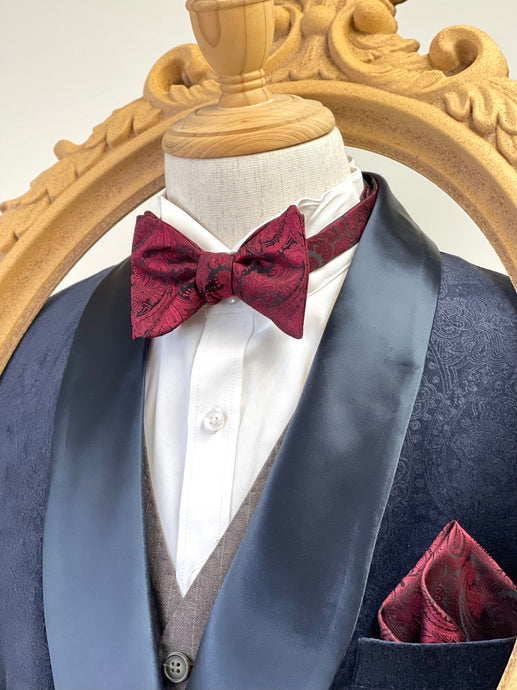 Paisley Red Wine Bow Tie