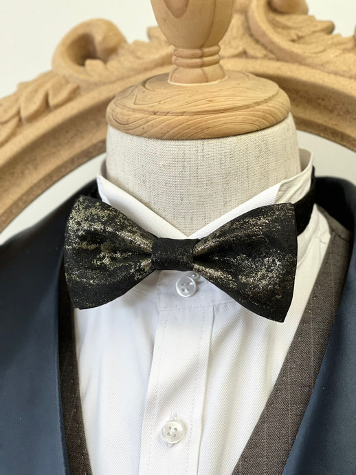 Galaxy Black With Gold Classic Bow Tie