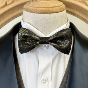 Galaxy Black With Gold Classic Bow Tie