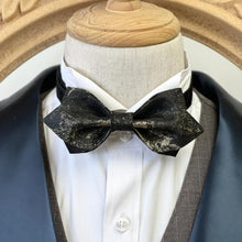 Load image into Gallery viewer, Galaxy Black With Gold Pointed Bow Tie