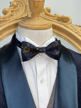 Load image into Gallery viewer, Galaxy Navy With Sining Yellow And Silver Classic Bow Tie