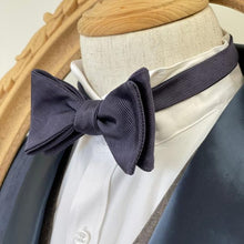 Load image into Gallery viewer, Grey Purple Twill Classic Bow Tie