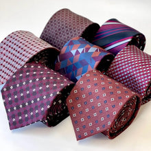 Load image into Gallery viewer, Radical Red Regimental With Black/Navy/Red/White Stripes Silk Tie – Skinny 70mm