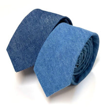 Load image into Gallery viewer, Dark Blue Denim Tie – Skinny 60mm