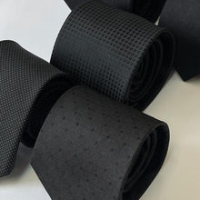 Load image into Gallery viewer, Black Pattern With Polka Dots Silk Tie – Regular 75mm