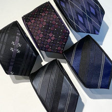 Load image into Gallery viewer, Double Layer Grape Grid Silk Tie – Slim 60mm