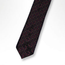 Load image into Gallery viewer, Double Layer Red Carmine Grid Silk Tie – Slim 60mm
