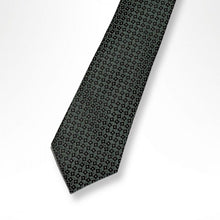 Load image into Gallery viewer, Jungle Green Jade Gold Pattern Silk Tie – Skinny 75mm