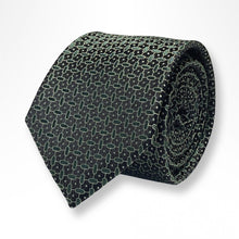 Load image into Gallery viewer, Jungle Green Jade Gold Pattern Silk Tie – Skinny 75mm