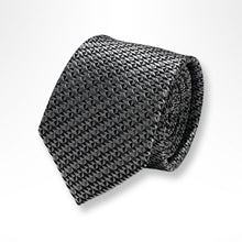 Load image into Gallery viewer, Silver Grey Geometric Silk Tie –Skinny 75mm
