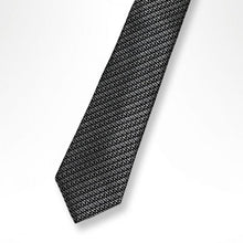 Load image into Gallery viewer, Silver Grey Geometric Silk Tie –Skinny 75mm