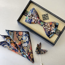 Load image into Gallery viewer, Japan Nishijin Collection – Luxury Gold Floral Wire Bow Tie