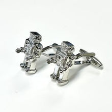 Load image into Gallery viewer, Silver Robot Cufflinks