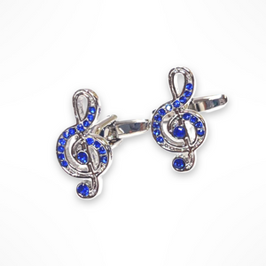 Musical Note with Crystal Cufflinks