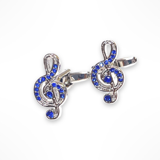 Musical Note with Crystal Cufflinks