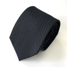 Load image into Gallery viewer, Black Twill With Pin Dots Stripes Silk Tie – Skinny 70mm