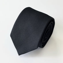 Load image into Gallery viewer, Black Knit Silk Tie – Skinny 70mm