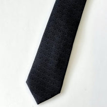 Load image into Gallery viewer, Black Paisley Flowers Silk Tie – Skinny 70mm