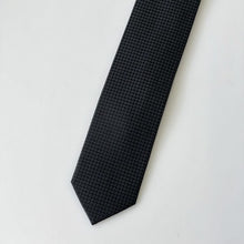 Load image into Gallery viewer, Black Geometric With Dark Pattern Silk Tie – Skinny 60mm