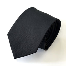 Load image into Gallery viewer, Pure Black Twill Silk Tie – Regular 85mm