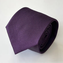 Load image into Gallery viewer, Purple Pattern With White Pin Dots Silk Tie – Regular 85mm