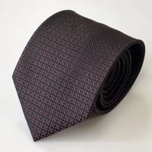 Load image into Gallery viewer, Dark Brown Tartan With Brown And Pink Pin Dots Silk Tie – Regular 85mm
