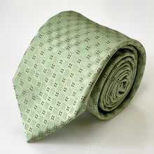 Load image into Gallery viewer, Green Tartan With Brown Geometric Silk Tie – Regular 80mm