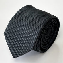 Load image into Gallery viewer, Black Geometric With Shiny Snake Scale Silk Tie – Skinny 70mm