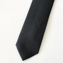 Load image into Gallery viewer, Black Geometric With Shiny Snake Scale Silk Tie – Skinny 70mm
