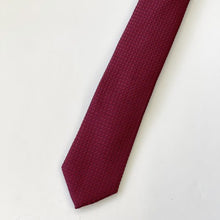 Load image into Gallery viewer, Red Geometric With Blue Pin Dots Silk Tie – Skinny 65mm