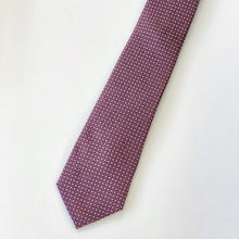 Load image into Gallery viewer, Dark Red Tartan With Geometric Pattern Silk Tie – Skinny 70mm