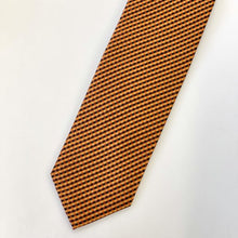 Load image into Gallery viewer, Orange Tartan With Black And Yellow Stripes Silk Tie – Regular 80mm