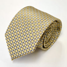 Load image into Gallery viewer, Yellow Tartan With Grey And White Stripes Silk Tie – Skinny 75mm